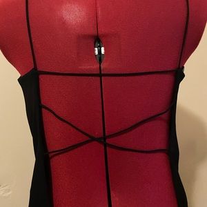 Black open back tank